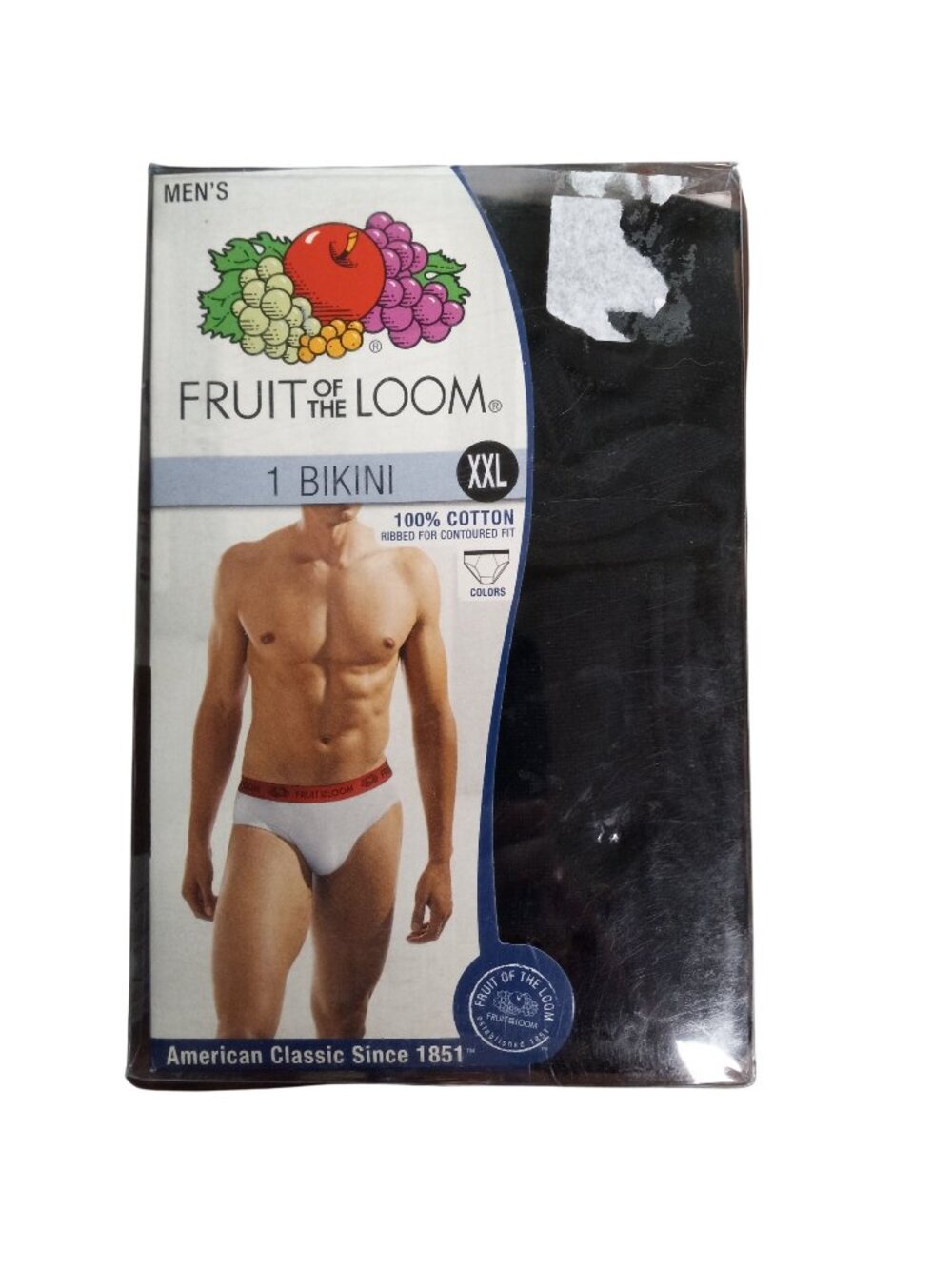 Fruit Of The Loom Size XXL 43 47 Bikini Underwear Mens 100% Cotton Black NEW